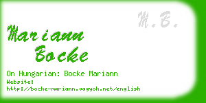 mariann bocke business card